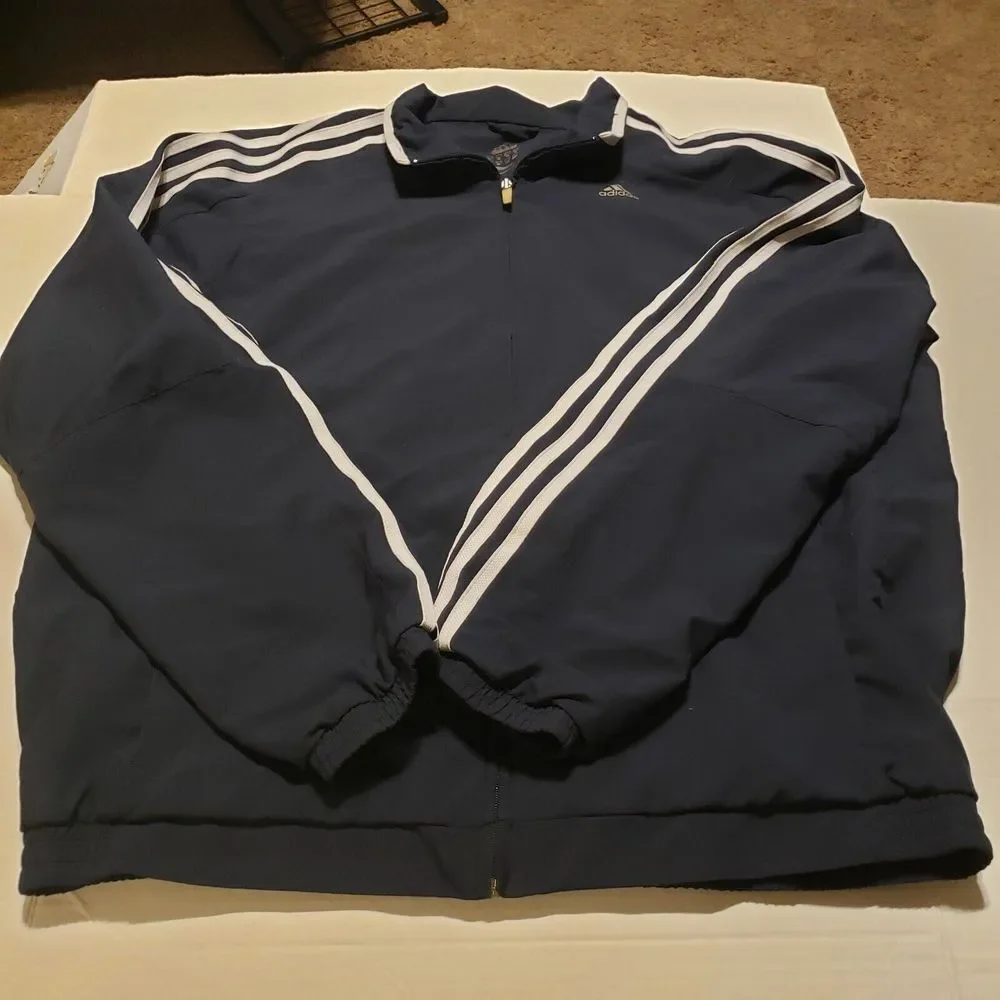 Men's Size XL‎ 2007 Adidas Blue Three Stripe Track Jacket 